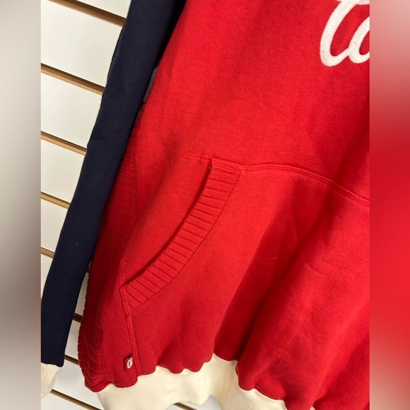 Ecko Unltd. Hoodie Pullover Red/Blue/Cream Embroidered NWT Hand Warmer Pocket - Picture 3 of 14
